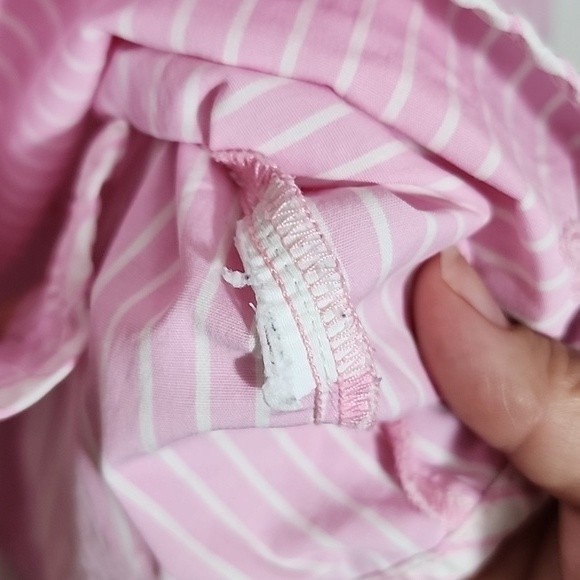 Tommy Hilfiger pink striped button down vintage 90's top size 12 - Picture 5 of 11